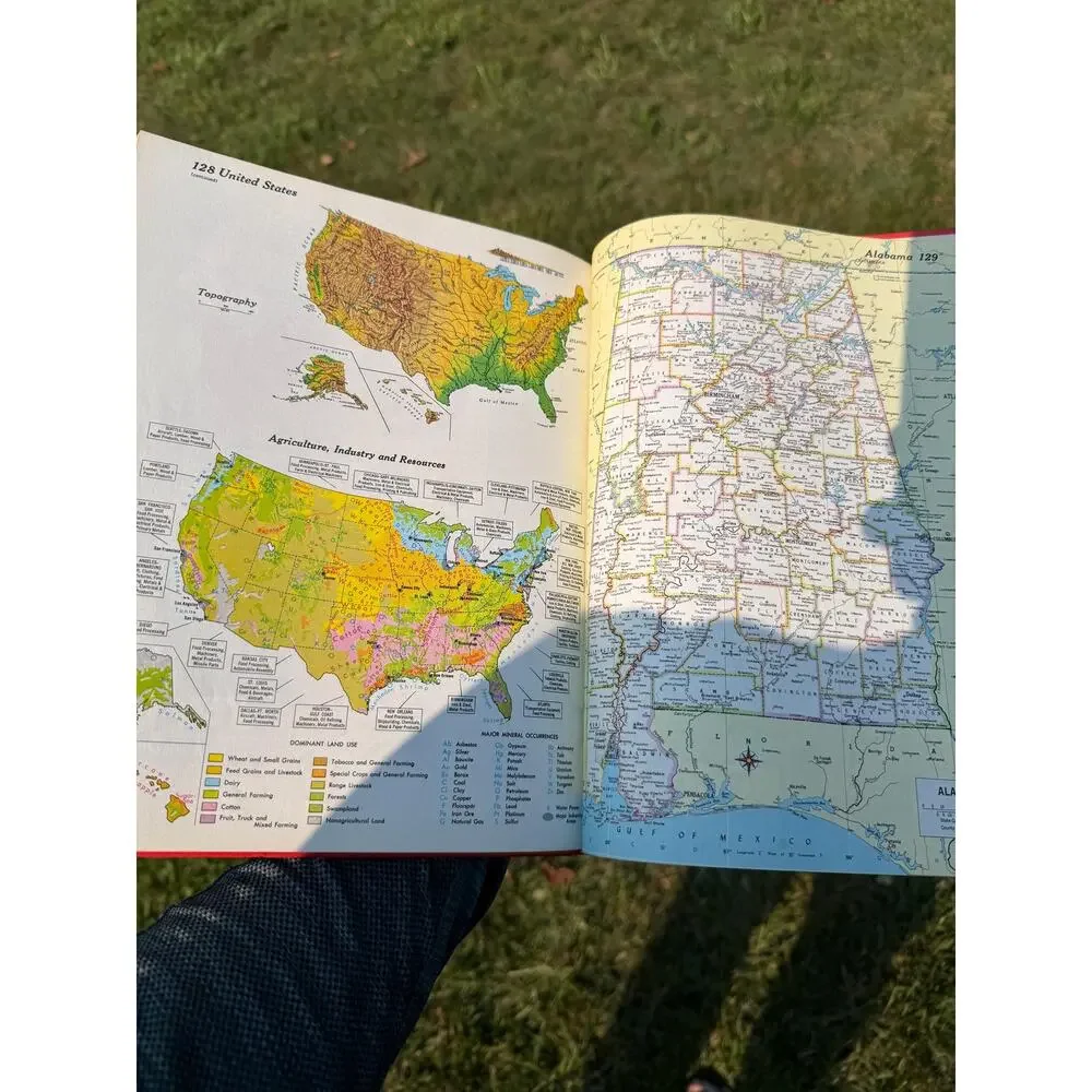 Mid Century Vintage 1980 TIME - The Hammond World Atlas Hardcover Book, Vintage